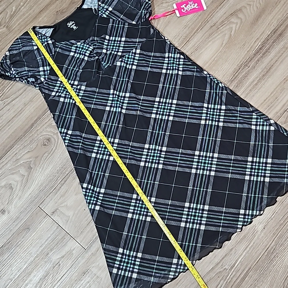 Justice Short Sleeve Dress With Built-in Slip Girls XL 16/18 New With Tags